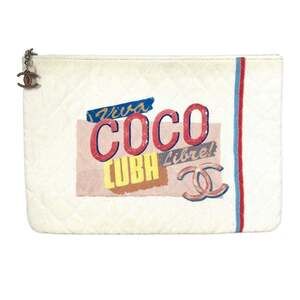 CHANEL Pink Canvas Pouch